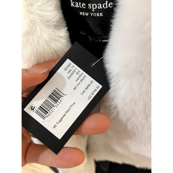 Kate Spade Faux Fur Wool Coat size 14 - Picture 4 of 7